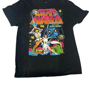 Star Wars Black T-Shirt with Colorful Graphics